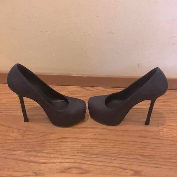 YSL denim dark blue platform heels - Picture 5 of 11